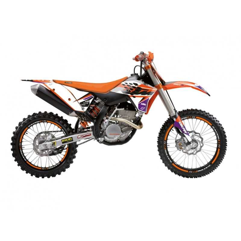 BLACKBIRD KOMPLET NAKLEJEK (OKLEIN) KTM EXC/EXC-F '08-'11, SX/SX-F 125 '07-'10 DREAM 5 CHROME EFX KOLOR POMARAŃCZOWY CZARNY
