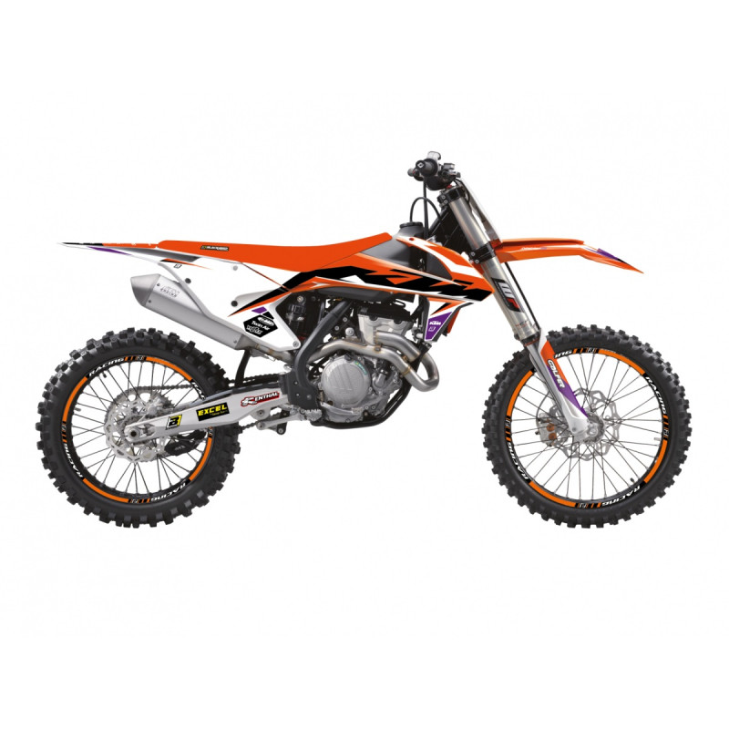 BLACKBIRD KOMPLET NAKLEJEK (OKLEIN) KTM SX/SX-F '16-'18, EXC/EXC-F '17-'19 DREAM 5 CHROME EFX KOLOR POMARAŃCZOWY CZARNY