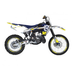 BLACKBIRD KOMPLET NAKLEJEK (OKLEIN) HUSQVARNA CR 125 '06-'08, WR 250/300 '06-'13 DREAM 5 CHROME EFX KOLOR ŻÓŁTY NIEBIESKI BIAŁY
