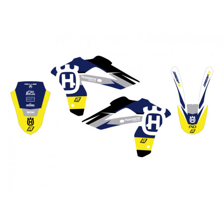 BLACKBIRD KOMPLET NAKLEJEK (OKLEIN) HUSQVARNA CR 125 '06-'08, WR 250/300 '06-'13 DREAM 5 KOLOR ŻÓŁTY NIEBIESKI BIAŁY