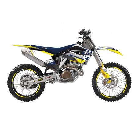 BLACKBIRD KOMPLET NAKLEJEK (OKLEIN) HUSQVARNA FC/TC '14-'15, TE/FE '14-'16 DREAM 5 CHROME EFX KOLOR NIEBIESKI ŻÓŁTY