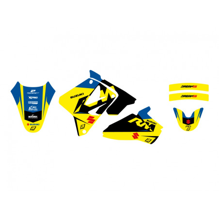 BLACKBIRD KOMPLET NAKLEJEK (OKLEIN) SUZUKI RM 85 '02-'25 DREAM 5 KOLOR ŻÓŁTY NIEBIESKI