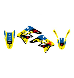BLACKBIRD KOMPLET NAKLEJEK (OKLEIN) SUZUKI RMZ 250 '07-'09 DREAM 5 KOLOR ŻÓŁTY NIEBIESKI
