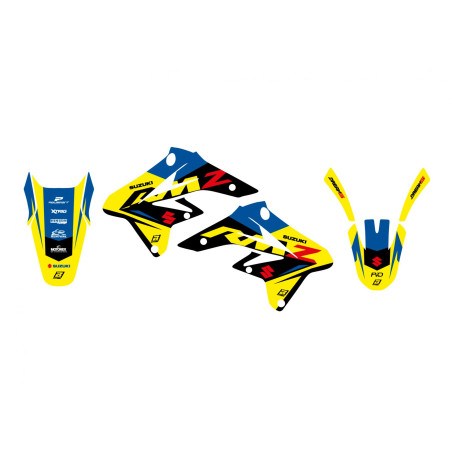 BLACKBIRD KOMPLET NAKLEJEK (OKLEIN) SUZUKI RMZ 250 '07-'09 DREAM 5 KOLOR ŻÓŁTY NIEBIESKI