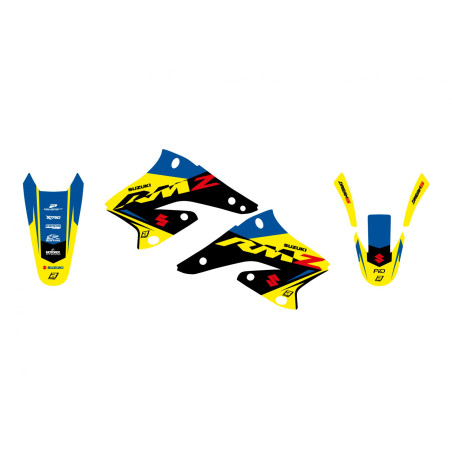 BLACKBIRD KOMPLET NAKLEJEK (OKLEIN) SUZUKI RMZ 250 '04-'06 DREAM 5 KOLOR NIEBIESKI ŻÓŁTY CZARNY