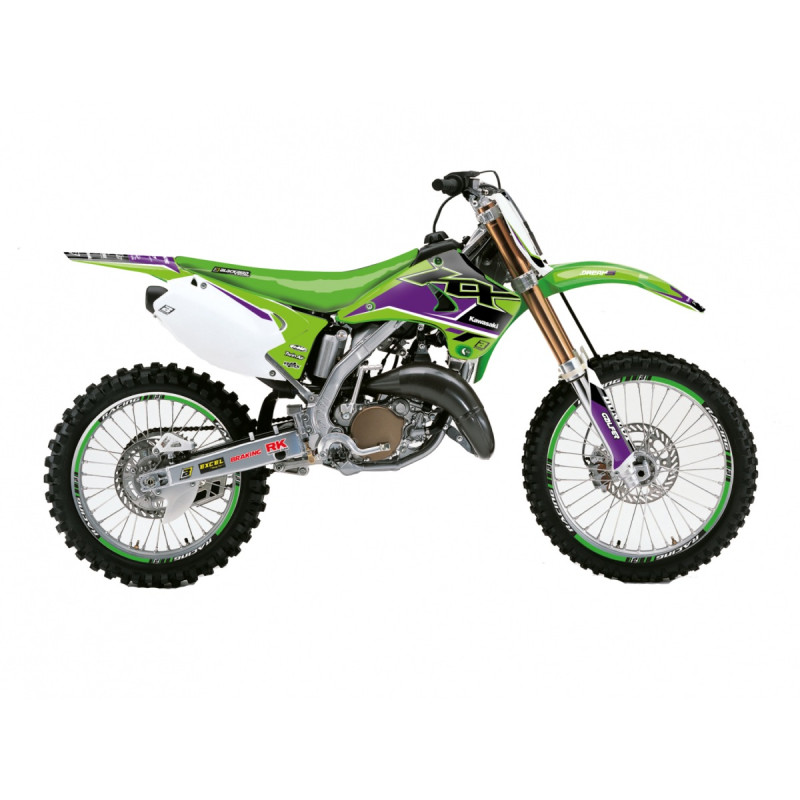 BLACKBIRD KOMPLET NAKLEJEK (OKLEIN) KAWASAKI KX 125/250 '03-'08 DREAM 5 KOLOR ZIELONY CZARNY