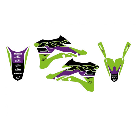 BLACKBIRD KOMPLET NAKLEJEK (OKLEIN) KAWASAKI KX 85 '14-'21 DREAM 5 KOLOR ZIELONY CZARNY