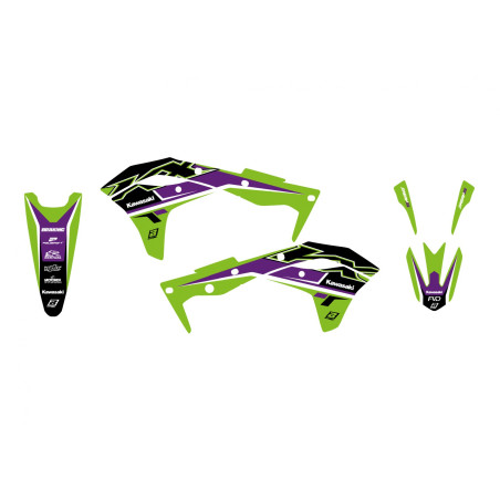 BLACKBIRD KOMPLET NAKLEJEK (OKLEIN) KAWASAKI KX 250F '17-'20 DREAM KOLOR ZIELONY CZARNY