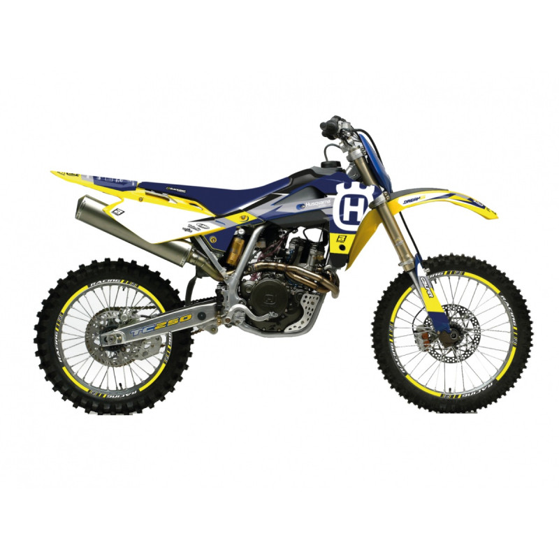 BLACKBIRD KOMPLET NAKLEJEK (OKLEIN) HUSQVARNA TE/TC 250/450/510 '05-'07 DREAM 5 KOLOR NIEBIESKI ŻÓŁTY