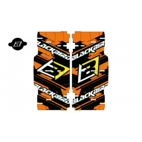 BLACKBIRD WYPRZEDAŻ NAKLEJKI NA OSŁONĘ CHŁODNICY RAD LOUVER DECALS SX/SXF '07-'10 KOLOR POMARAŃCZOWY/CZARNY