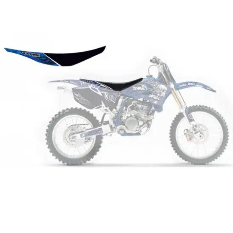 BLACKBIRD WYPRZEDAŻ POKROWIEC / POSZYCIE NA SIEDZENIE YAMAHA YZ 250F '10-'13 TRIBAL SKULL 2 KOLOR CZARNY NIEBIESKI