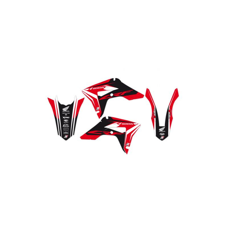 BLACKBIRD PROMOCJA KOMPLET NAKLEJEK (OKLEIN) HONDA CRF 250R '22-'24, CRF 450R '21-'24 DREAM 4 KOLOR CZERWONY CZARNY BIAŁY