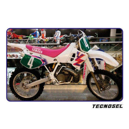 TECNOSEL (BLACKBIRD) KOMPLET NAKLEJEK (OKLEIN) YAMAHA YZ 125/250 '93-'95, REPLICA TEAM YAMAHA '93 KOLOR RÓŻOWY/NIEBIESKI/BIAŁY