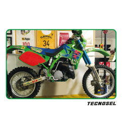 TECNOSEL (BLACKBIRD) KOMPLET NAKLEJEK (OKLEIN) KAWASAKI KX 125/250 '92-'93, REPLICA TEAM KAWASAKI '93 KOLOR ZIELONY/ NIEBIESKI