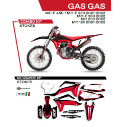 UFO KOMPLET NAKLEJEK (OKLEIN) GAS GAS MC 125 '21-'22; MC 250 '22; MCF 250/350/450 '21-'22 STOKES KOLOR CZARNY - WYPRZEDAŻ