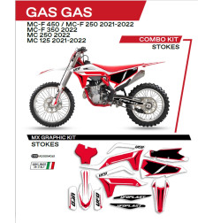UFO KOMPLET NAKLEJEK (OKLEIN) GAS GAS MC 125 '21-'22; MC 250 '22; MCF 250/350/450 '21-'22 STOKES KOLOR BIAŁY - WYPRZEDAŻ