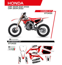 UFO KOMPLET NAKLEJEK (OKLEIN) HONDA CRF 250R '22; CRF 450R '21-'22 STOKES KOLOR CZARNY - WYPRZEDAŻ