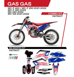 UFO KOMPLET NAKLEJEK (OKLEIN) GAS GAS MC 125 '21-'22; MC 250 '22; MCF 250/350/450 '21-'22 PATRIOT KOLOR CZARNY - WYPRZEDAŻ
