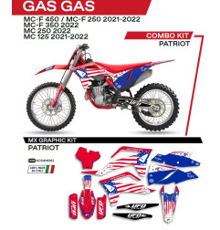 UFO KOMPLET NAKLEJEK (OKLEIN) GAS GAS MC 125 '21-'22; MC 250 '22; MCF 250/350/450 '21-'22 PATRIOT KOLOR CZERWONY - WYPRZEDAŻ