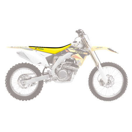 BLACKBIRD POKROWIEC / POSZYCIE NA SIEDZENIE SUZUKI RMZ 450 '08-'17 DOUBLE GRIP 3 KOLOR CZARNY ŻÓŁTY (17)