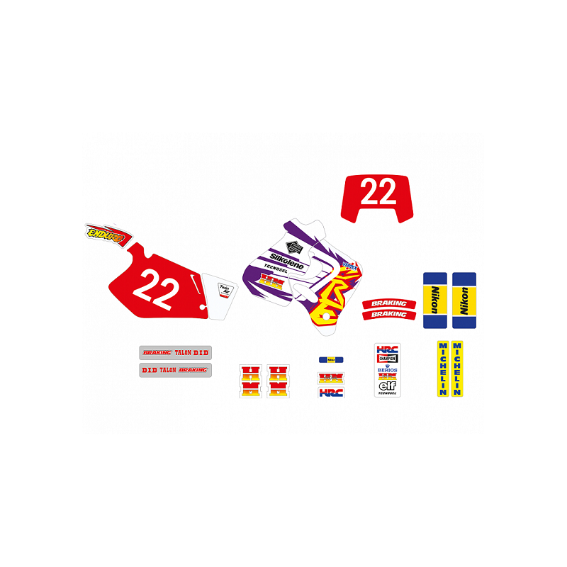 BLACKBIRD KOMPLET NAKLEJEK (OKLEIN) HONDA CR 125R '93-'97, CR 250R '92-'96 REPLICA TEAM ENDURO FIM HONDA 1995