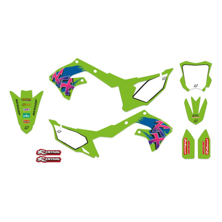BLACKBIRD KOMPLET NAKLEJEK (OKLEIN) KAWASAKI KX 250F '21-'23, KX 450F '19-'24 RETRO