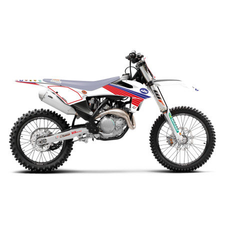 BLACKBIRD KOMPLET NAKLEJEK (OKLEIN) KTM SX/SX-F '19-'22, EXC/EXC-F '20-'23 RETRO KOLOR BIAŁY NIEBIESKI CZERWONY