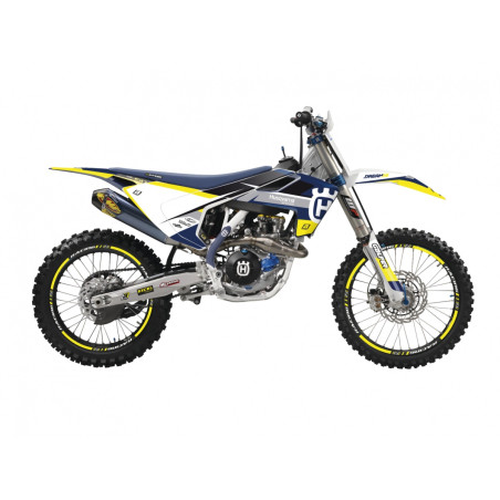 BLACKBIRD KOMPLET NAKLEJEK (OKLEIN) HUSQVARNA FC/TC '16-'18, TE/FE '17-'19 DREAM 5 CHROME EFX KOLOR NIEBIESKI ŻÓŁTY
