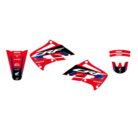 BLACKBIRD KOMPLET NAKLEJEK (OKLEIN) HONDA CRF 450R '02-'04 DREAM 5 KOLOR CZERWONY CZARNY