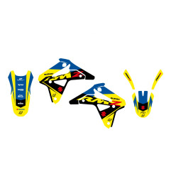 BLACKBIRD KOMPLET NAKLEJEK (OKLEIN) SUZUKI RMZ 450 '05-'07 DREAM 5 KOLOR NIEBIESKI ŻÓŁTY CZARNY