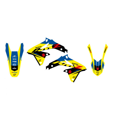 BLACKBIRD KOMPLET NAKLEJEK (OKLEIN) SUZUKI RMZ 450 '08-'17 DREAM 5 KOLOR NIEBIESKI ŻÓŁTY CZARNY