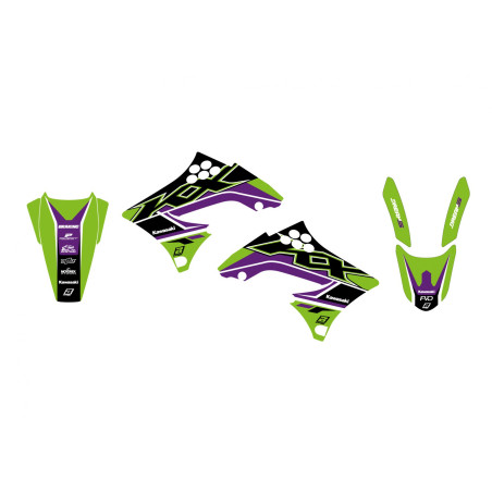 BLACKBIRD KOMPLET NAKLEJEK (OKLEIN) KAWASAKI KX 450F '09-'11 DREAM 5 KOLOR ZIELONY CZARNY