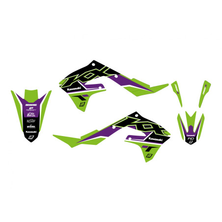 BLACKBIRD KOMPLET NAKLEJEK (OKLEIN) KAWASAKI KX 250F '21-'23, KX 450F '19-'24 DREAM 5 KOLOR ZIELONY CZARNY