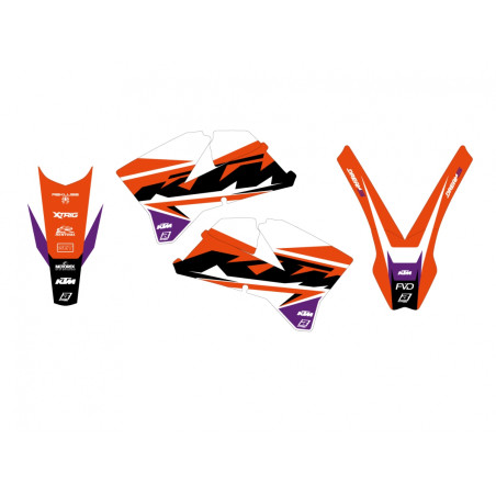 BLACKBIRD KOMPLET NAKLEJEK (OKLEIN) KTM EXC/EXC-F '05-'07, SX/SX-F '05-'06 DREAM 5 KOLOR POMARAŃCZOWY CZARNY