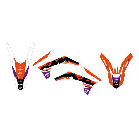 BLACKBIRD KOMPLET NAKLEJEK (OKLEIN) KTM SX/SX-F '11-'12, EXC/EXC-F '12-'13 DREAM 5 KOLOR POMARAŃCZOWY CZARNY
