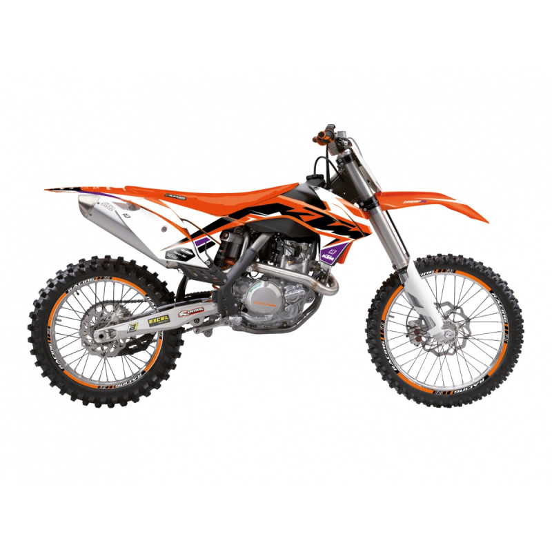 BLACKBIRD KOMPLET NAKLEJEK (OKLEIN) KTM SX/SX-F '13-'15, EXC/EXC-F '14-'16, DREAM 5 KOLOR POMARAŃCZOWY CZARNY
