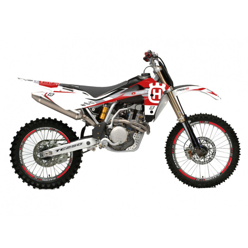 BLACKBIRD KOMPLET NAKLEJEK (OKLEIN) HUSQVARNA TE/TC 250/450/510 '05-'07 DREAM 5 KOLOR CZERWONY BIAŁY