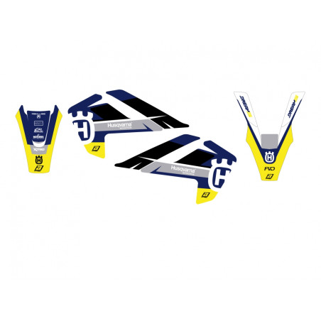 BLACKBIRD KOMPLET NAKLEJEK (OKLEIN) HUSQVARNA TC 85 '18-'24 DREAM 5 KOLOR ŻÓŁTY CZARNY BIAŁY NIEBIESKI