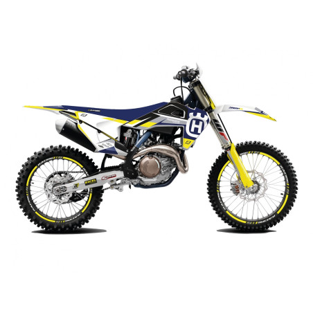 BLACKBIRD KOMPLET NAKLEJEK (OKLEIN) HUSQVARNA TC/FC '19-'22, TE/FE '20-'23 DREAM 5 CHROME EFX KOLOR NIEBIESKI ŻÓŁTY