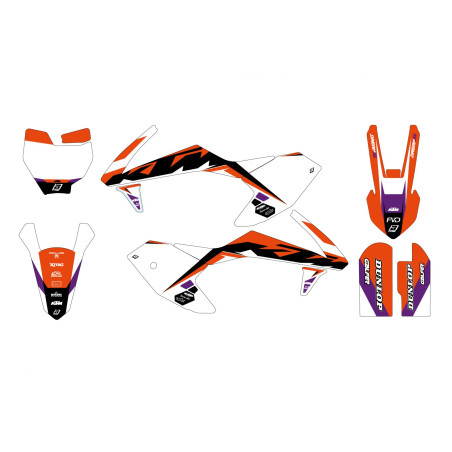 BLACKBIRD KOMPLET NAKLEJEK (OKLEIN) KTM SX 50 '16-'23 DREAM 5 KOLOR POMARAŃCZOWY BIAŁY CZARNY
