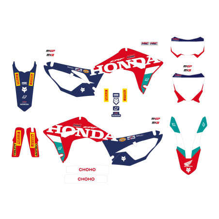 BLACKBIRD KOMPLET NAKLEJEK (OKLEIN) HONDA CRF 250R '18-'21, CRF 450R '17-'21, CRF 450X '17-'24 REPLICA TEAM HRC 25 HONDA