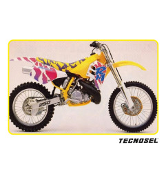 TECNOSEL (BLACKBIRD) KOMPLET NAKLEJEK (OKLEIN) SUZUKI RM 125/250 '89-'92,REPLICA OEM SUZUKI '92 KOLOR ŻÓŁTY/RÓŻOWY/BIAŁY