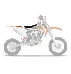 BLACKBIRD POKROWIEC / POSZYCIE NA SIEDZENIE KTM SX 50 '16-'23 DREAM 4 KOLOR CZARNY POMARAŃCZOWY BIAŁY