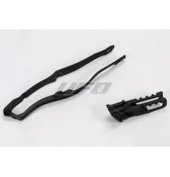 UFO KOMPLET ŚLIZG (HO04663001) + PROWADNICA (HO04662001) ŁAŃCUCHA HONDA CRF 250 R '14-'17, CRF 450 R '13-'16 KOLOR CZARNY