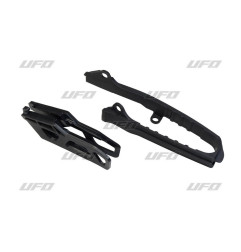 UFO KOMPLET ŚLIZG (SU04944001) + PROWADNICA (SU04945001) ŁAŃCUCHA SUZUKI RMZ 250 '19-'25, RMZ 450 '18-'25 KOLOR CZARNY