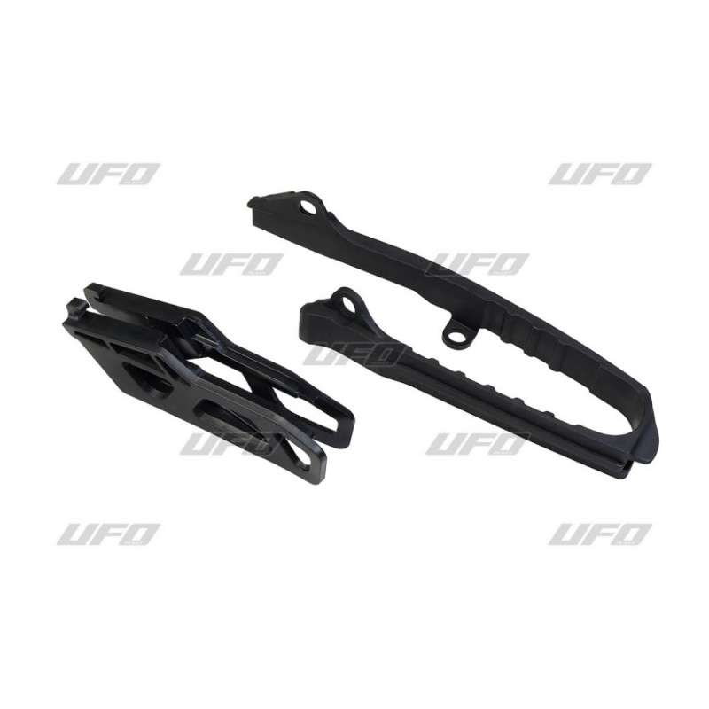 UFO KOMPLET ŚLIZG (SU04944001) + PROWADNICA (SU04945001) ŁAŃCUCHA SUZUKI RMZ 250 '19-'25, RMZ 450 '18-'25 KOLOR CZARNY