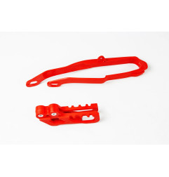UFO KOMPLET ŚLIZG + PROWADNICA ŁAŃCUCHA HONDA CR 125 / 250 '00-'04, CRF 250 R / X '04, CRF 450R '02-'04 KOLOR CZERWONY