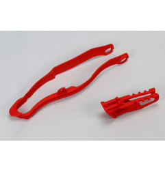 UFO KOMPLET ŚLIZG (HO04663070) + PROWADNICA (HO04662070) ŁAŃCUCHA HONDA CRF 250 R '14-'17, CRF 450 R '13-'16 KOLOR CZERWONY