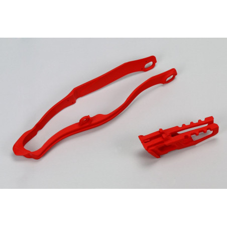 UFO KOMPLET ŚLIZG (HO04663070) + PROWADNICA (HO04662070) ŁAŃCUCHA HONDA CRF 250 R '14-'17, CRF 450 R '13-'16 KOLOR CZERWONY