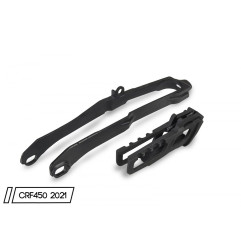 UFO KOMPLET ŚLIZG + PROWADNICA ŁAŃCUCHA HONDA CRF 250 R '20-'25 , CRF 250 RX '21-'25 , CRF 450 R / RX '19-'25 KOLOR CZARNY